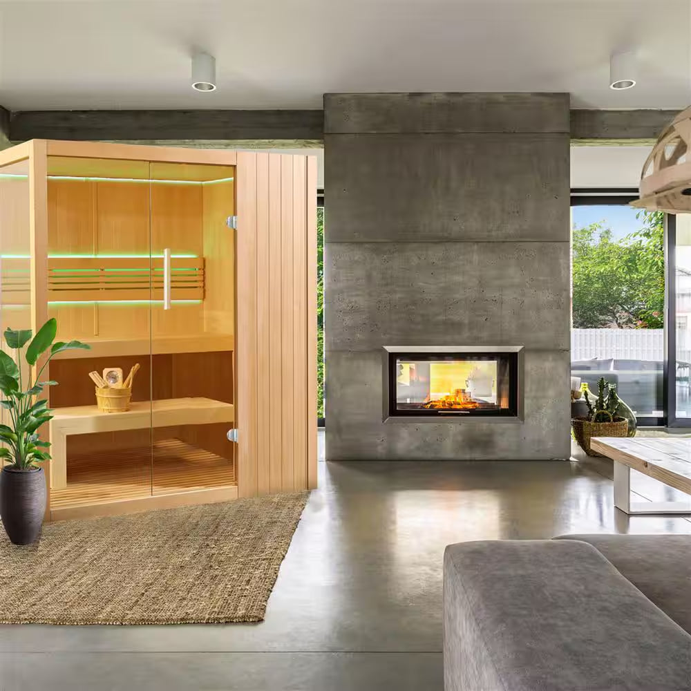 Canadian Hemlock Indoor Wet/Dry 4-Person Electric Sauna with LED Lights and 4.5Kw ETL Certified Heater