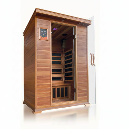 Sunray Sierra 2-Person Infrared Sauna – Canadian Red Cedar with 7 Carbon Heating Panels